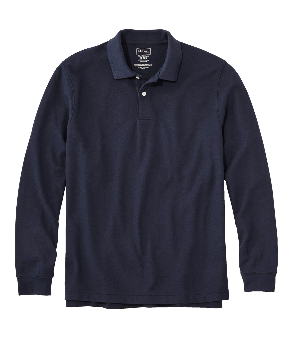 Men's Long-Sleeve Cotton Pique Polo - Lavender