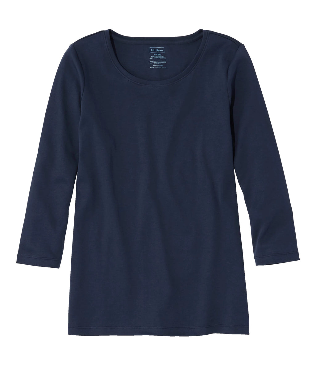 Women's Pima Cotton Jewel Neck T-Shirt - Black