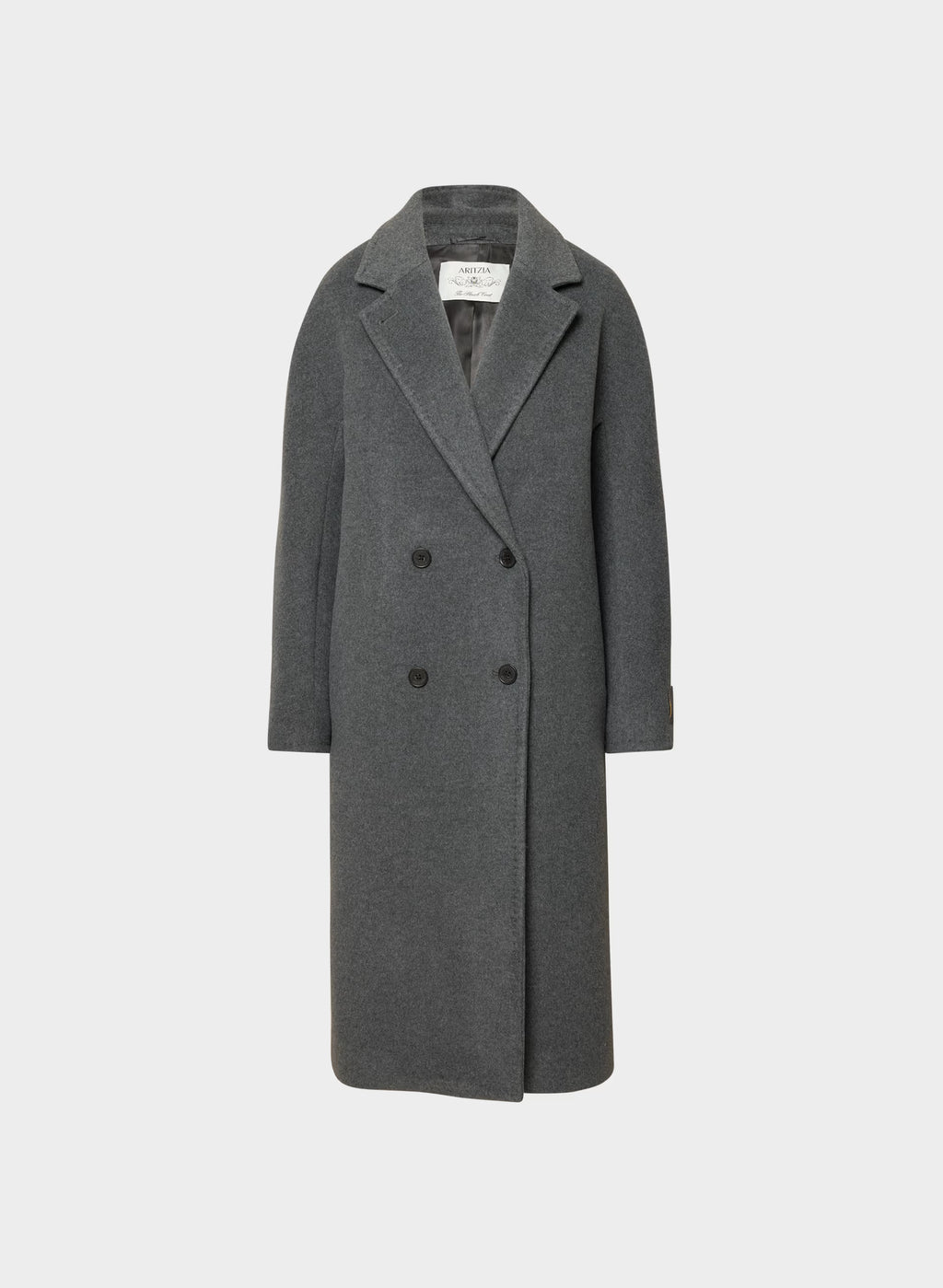 Double-Breasted Wool Cashmere Coat - Herringbone