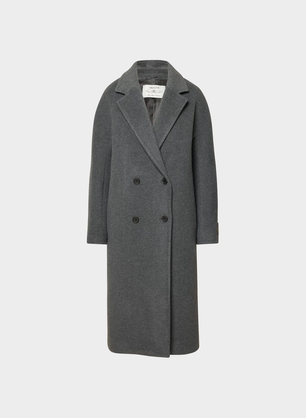 Double-Breasted Wool Cashmere Coat - Herringbone