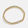Gold-Plated Crystal Bead Stretch Bracelet