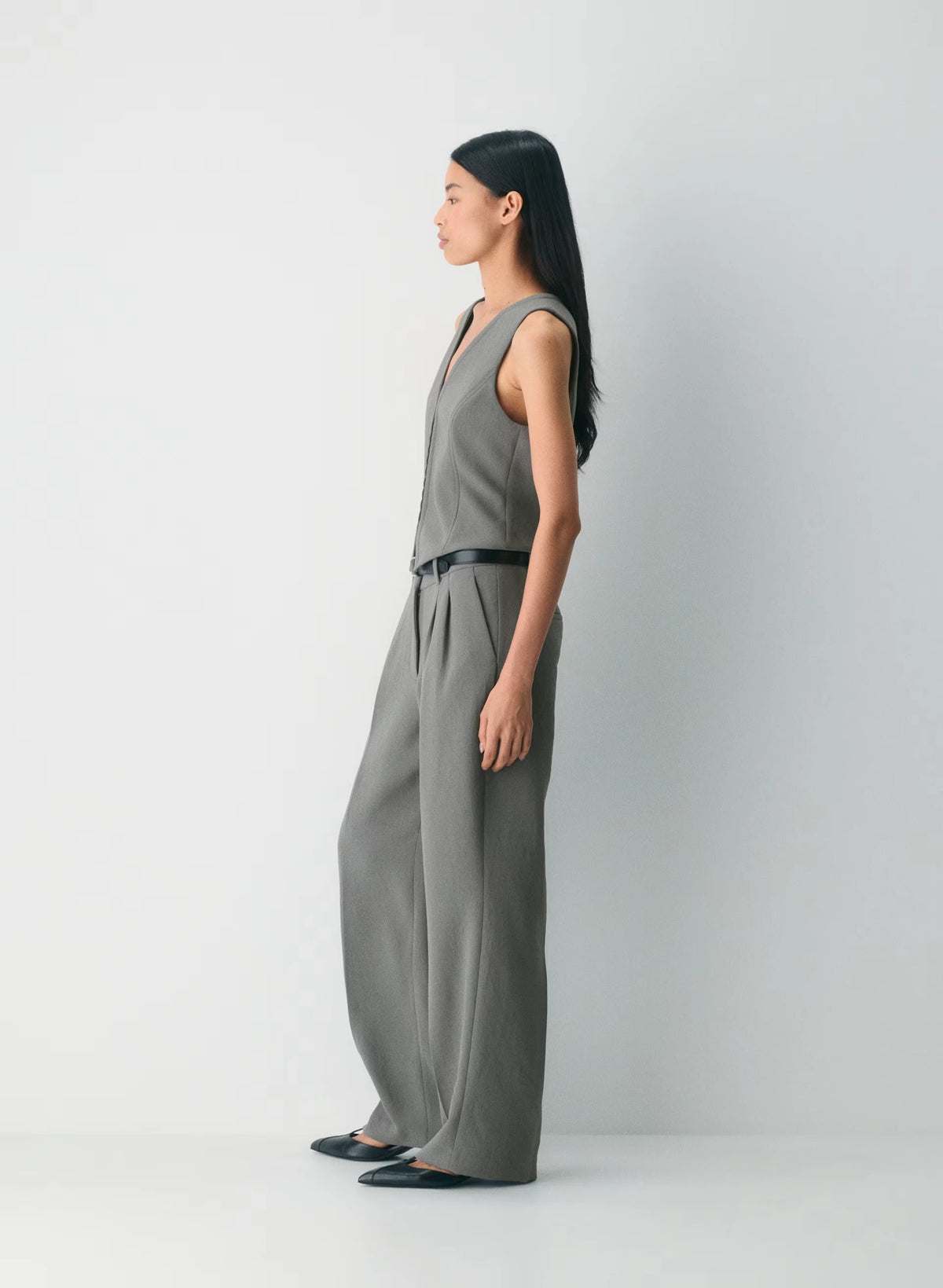 Lined Tailored Suit Vest - Olive
