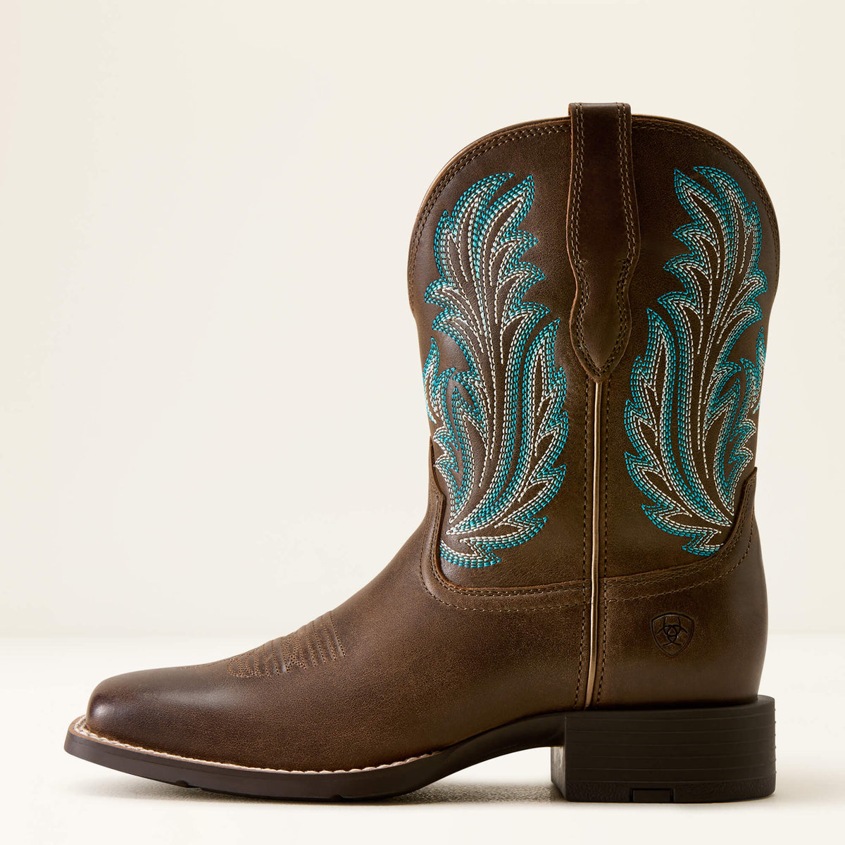 Women's Leather Wide Square Toe Western Boot