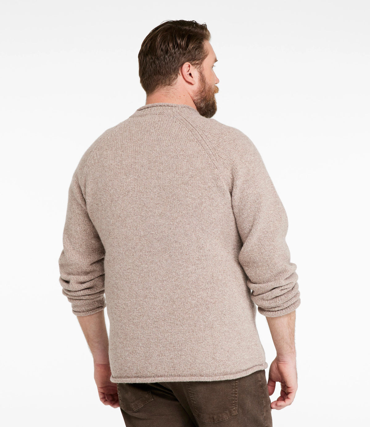 Men's Lambswool Rollneck Sweater - Natural