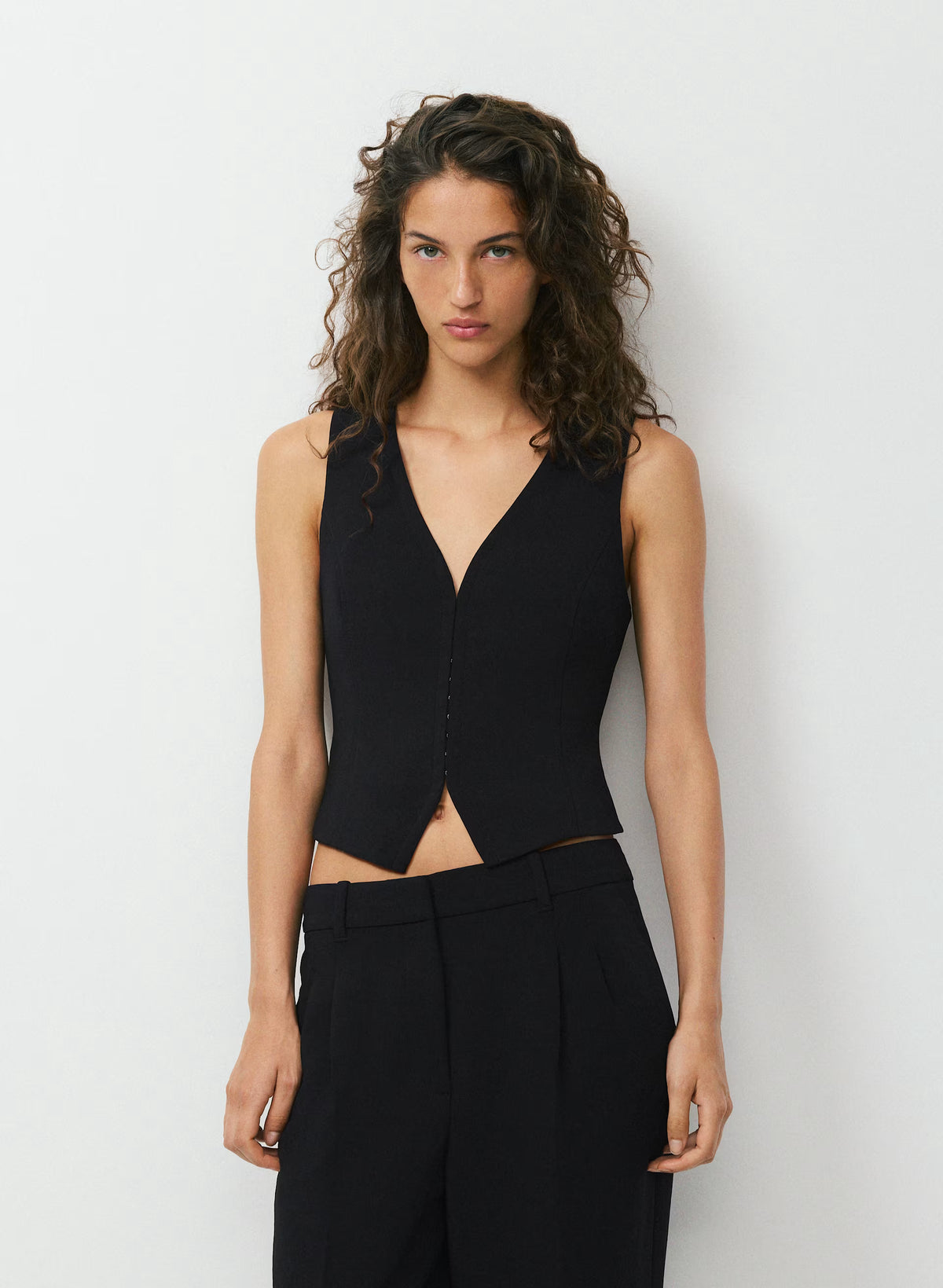 Lined Tailored Suit Vest - Olive