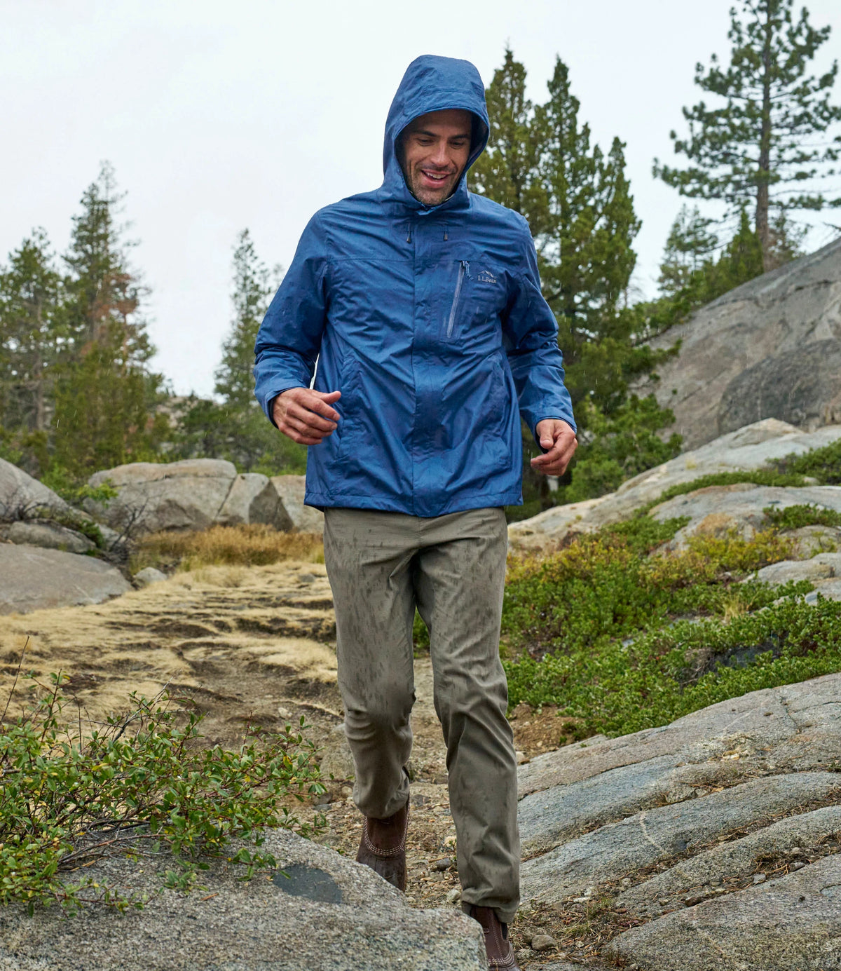 Men's Packable Waterproof Rain Jacket - Black