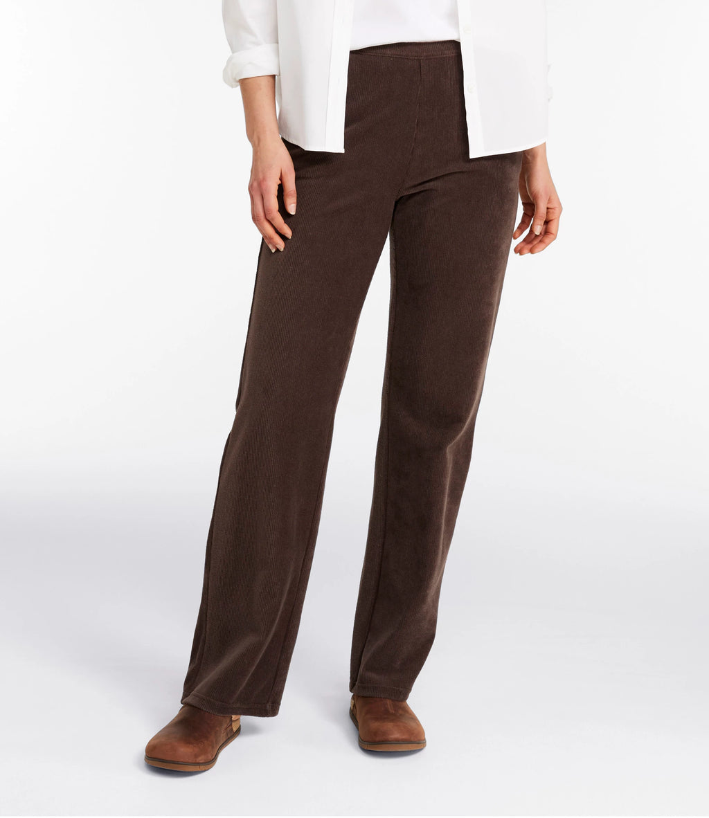 Women's Stretch Corduroy Straight-Leg Pants - Khaki