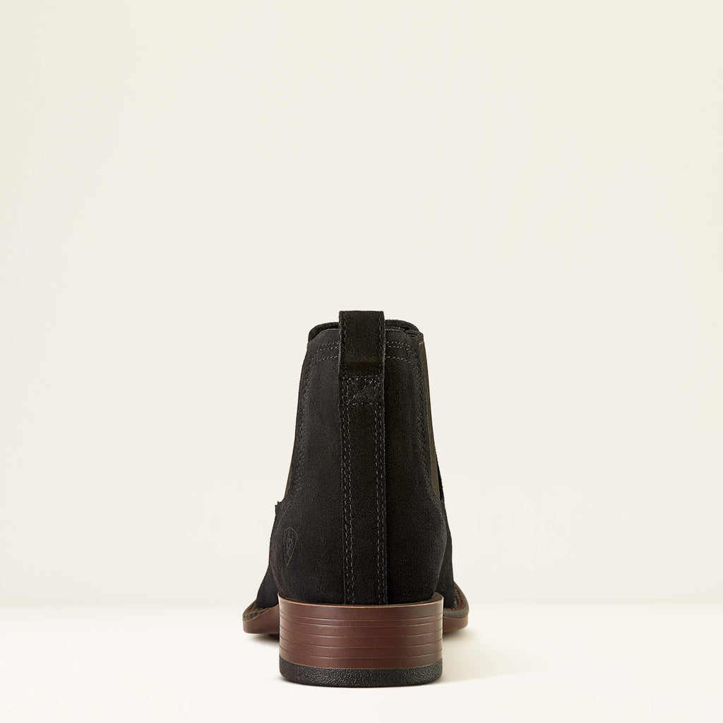 Men's Suede Wide Square Toe Chelsea Boots - Navy