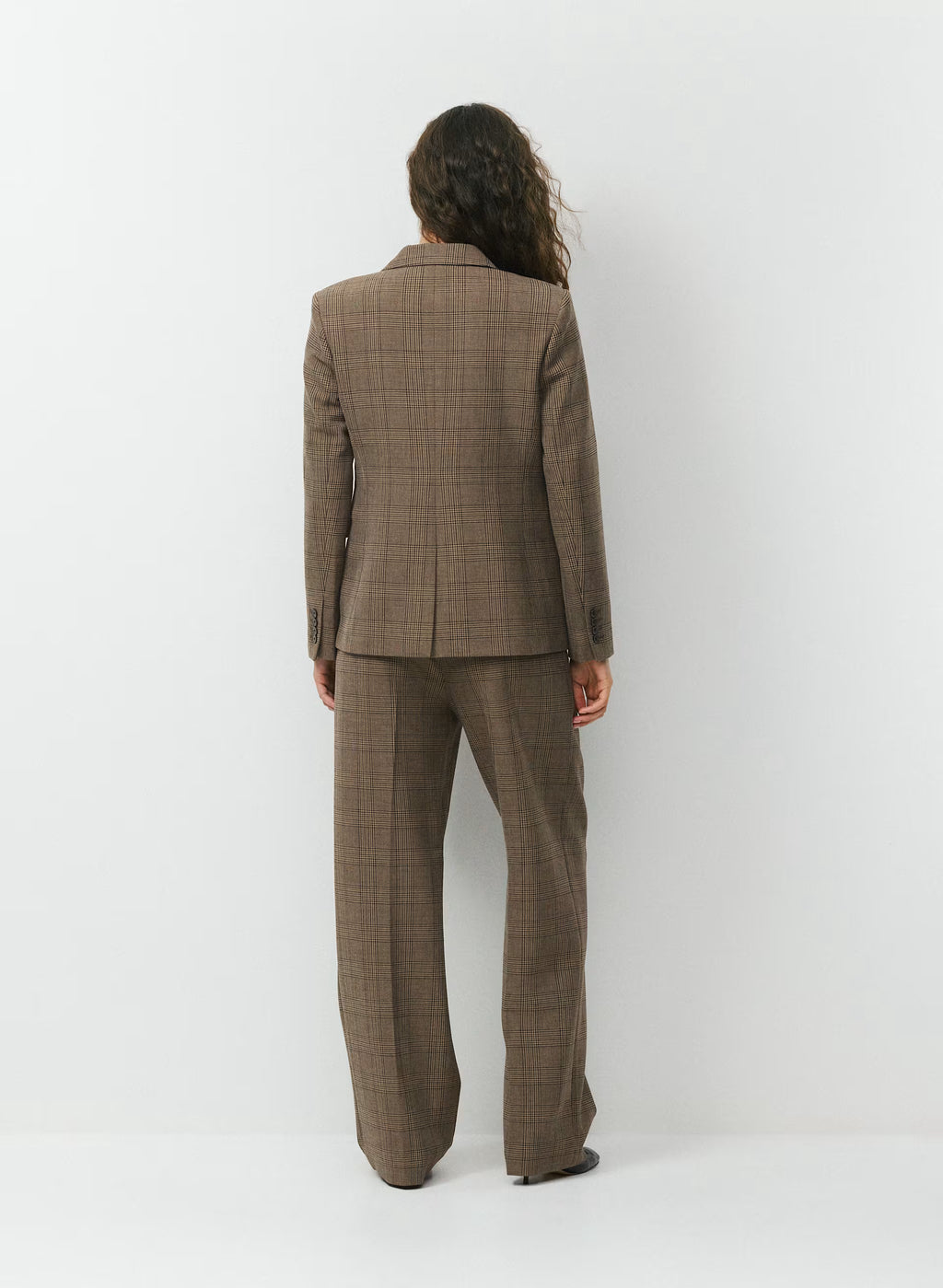 Single-Breasted Stretch Blazer - Check