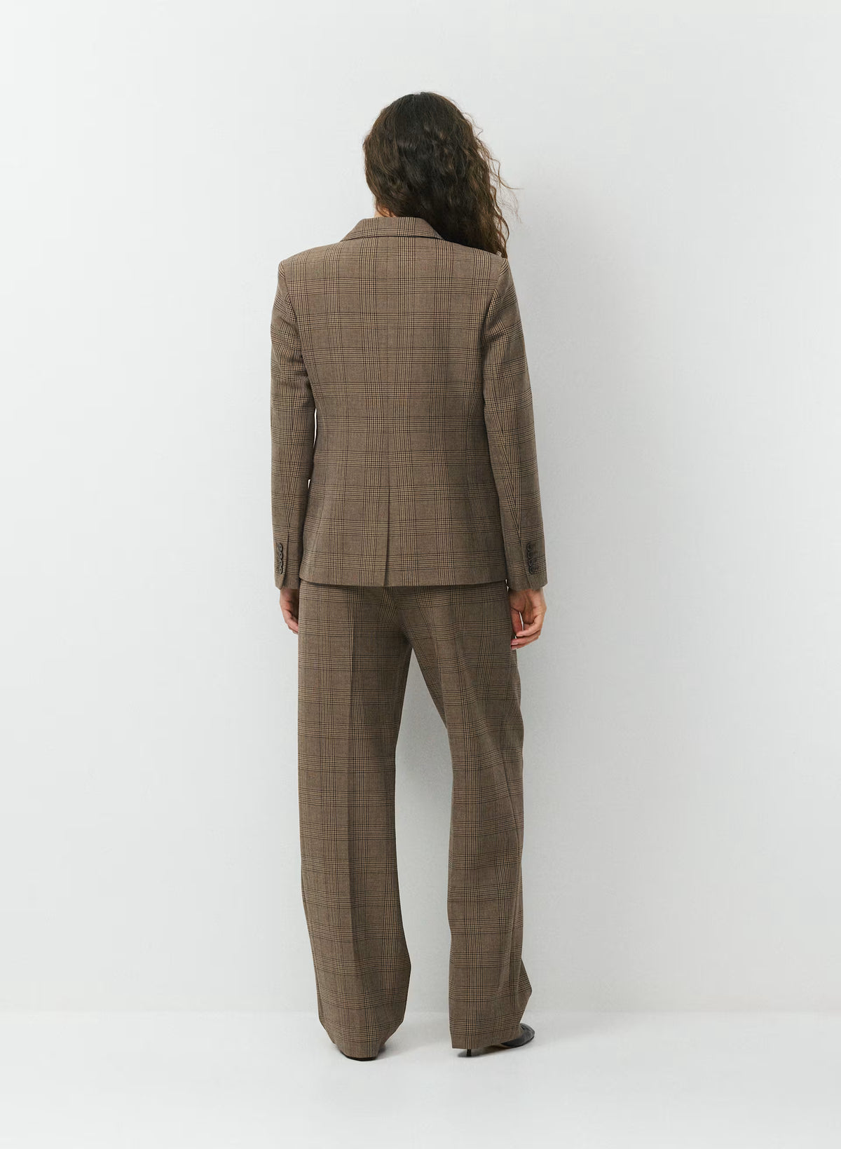 Single-Breasted Stretch Blazer - Check