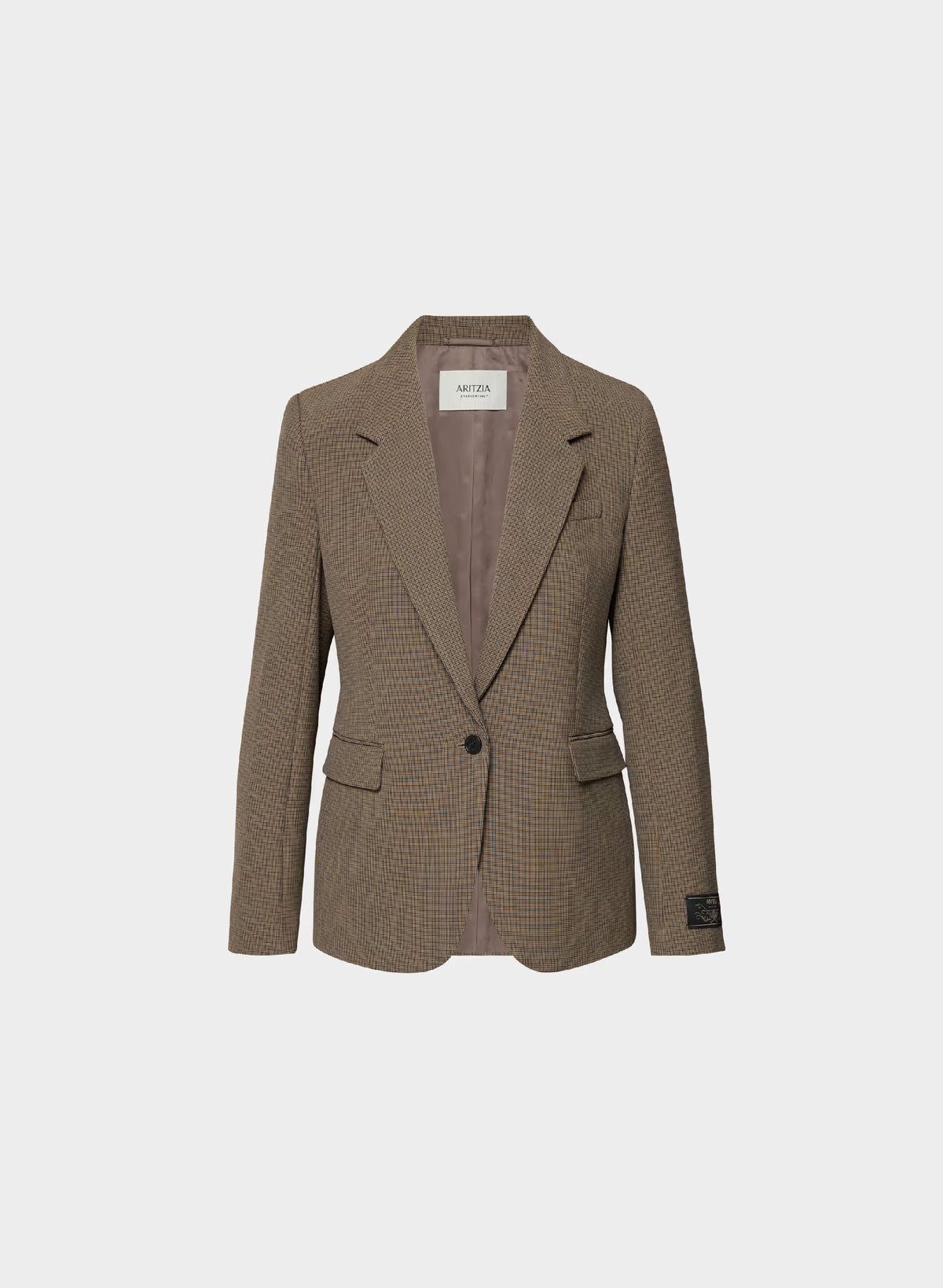 Single-Breasted Stretch Blazer - Check