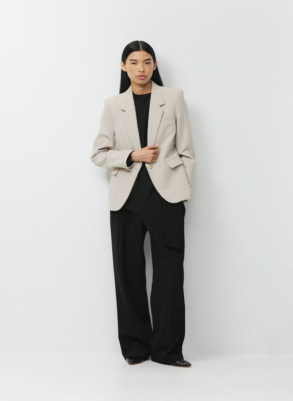 Single-Breasted Stretch Blazer - Check