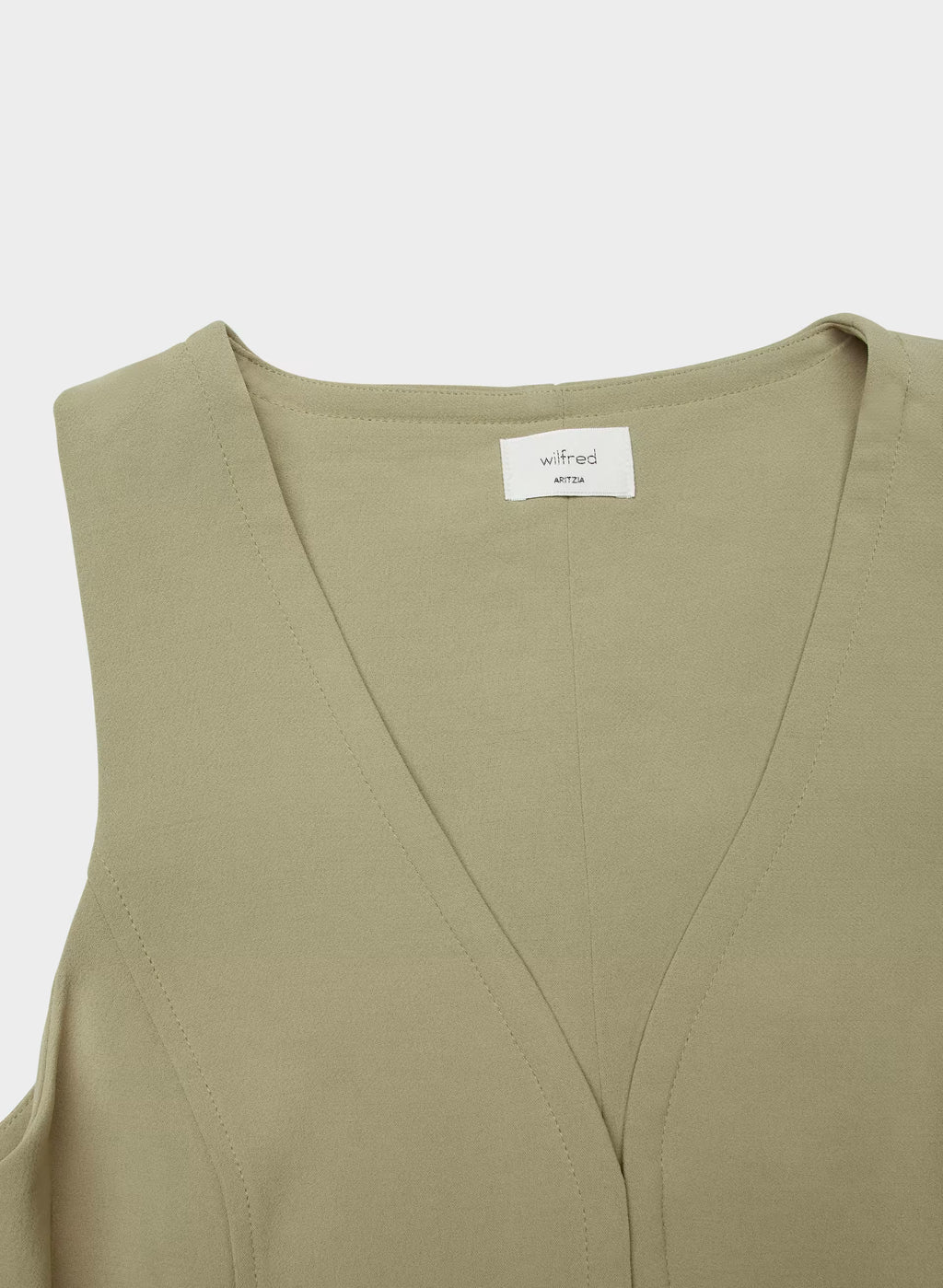 Lined Tailored Suit Vest - Olive