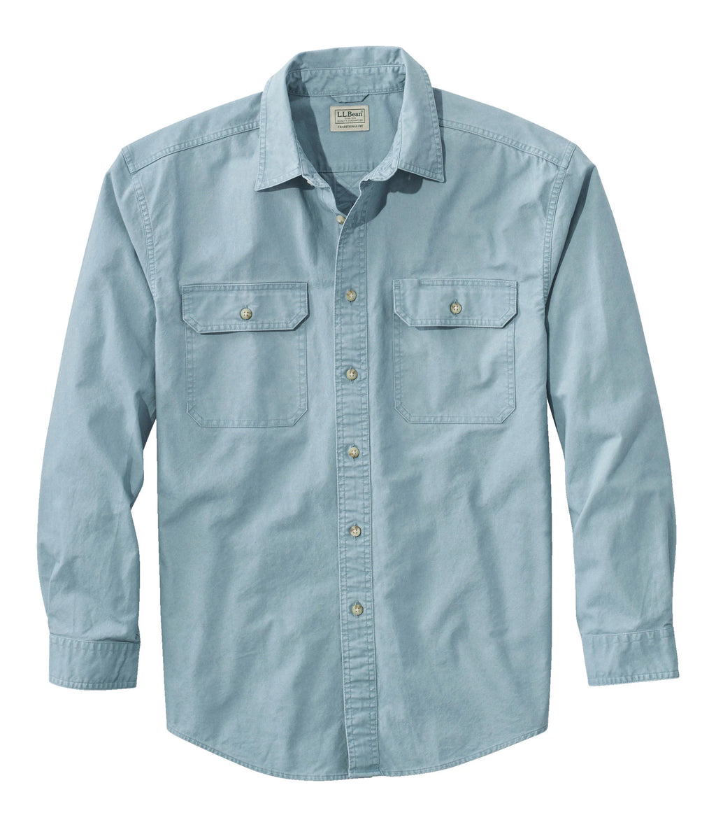 Men's Cotton Canvas Button-Down Shirt - Green