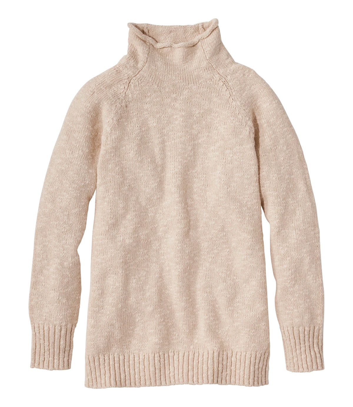 Women's Cotton Funnel Neck Pullover Sweater - Natural