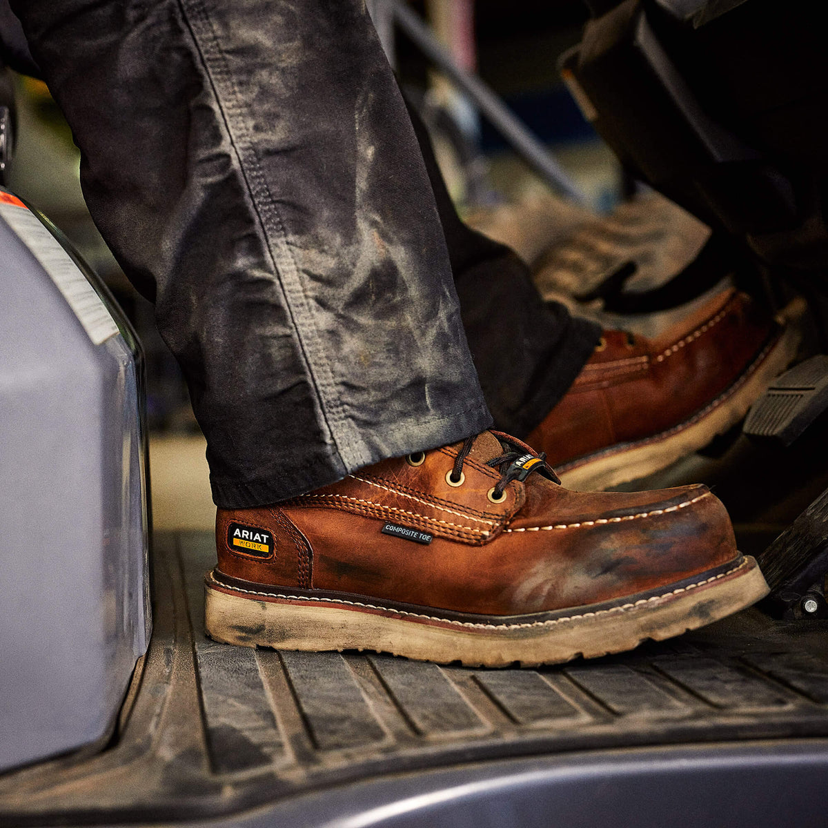 Waterproof Composite Toe Moc Toe Work Boot - Brown