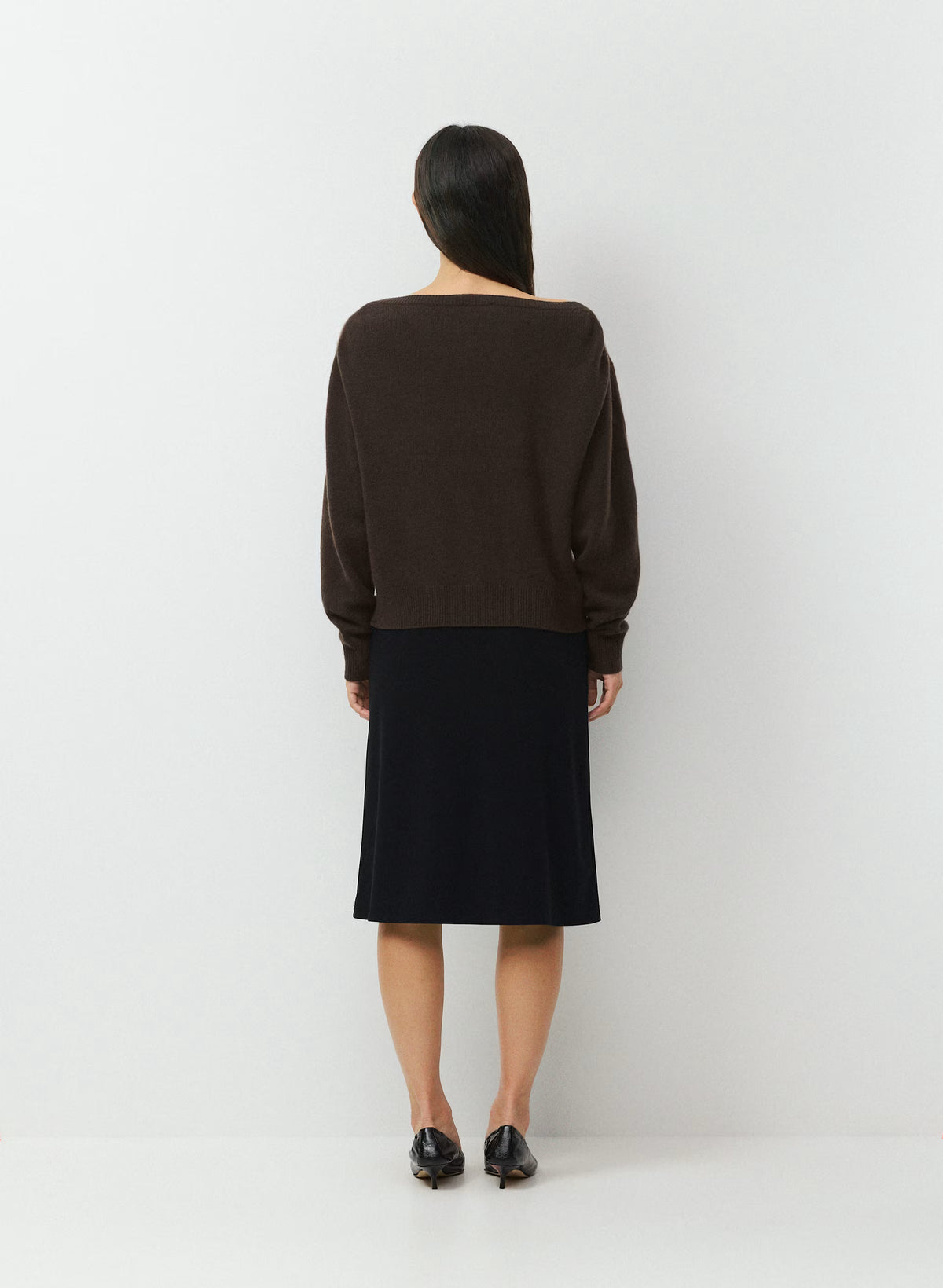 Cashmere Boatneck Sweater - Heather Gray