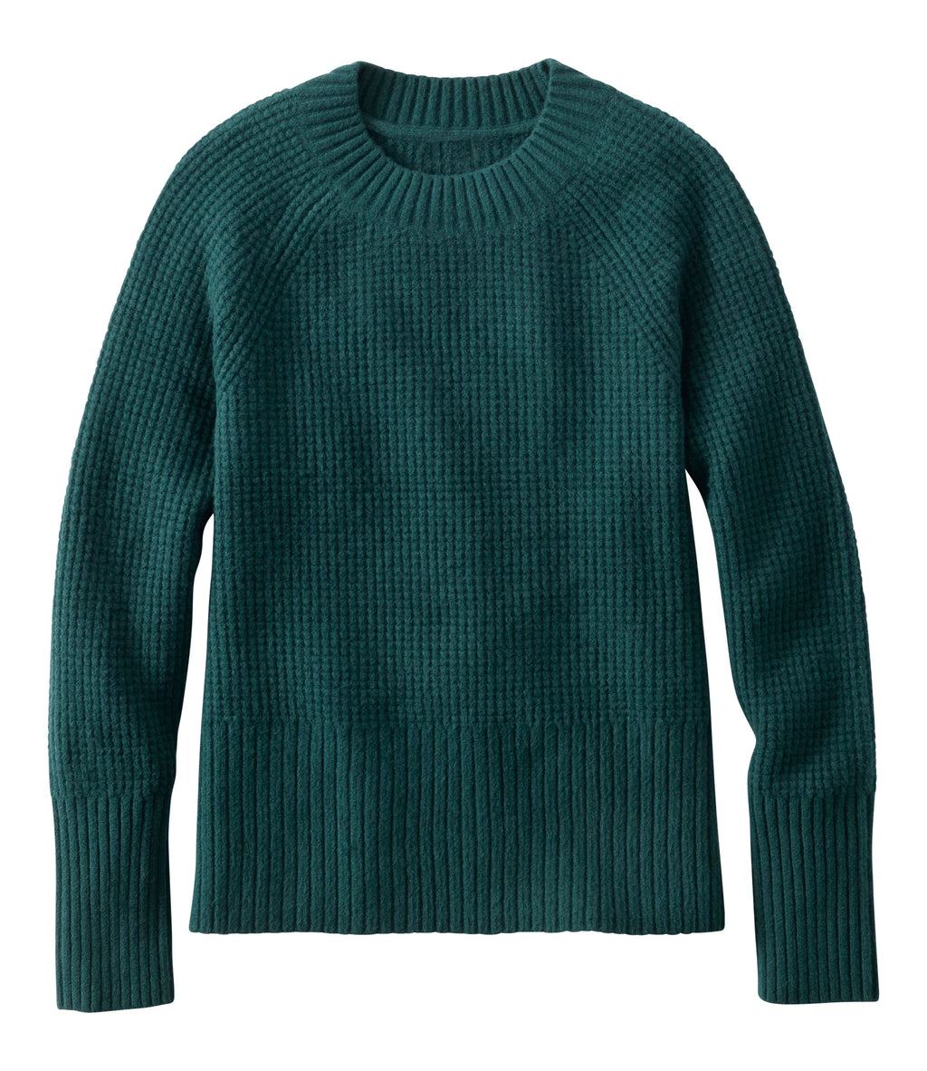 Women's Waffle Crewneck Sweater - Rustic Red