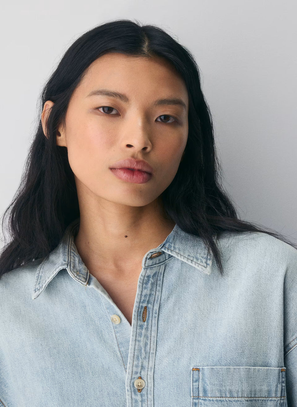 Oversized Hemp Blend Denim Shirt - Indigo