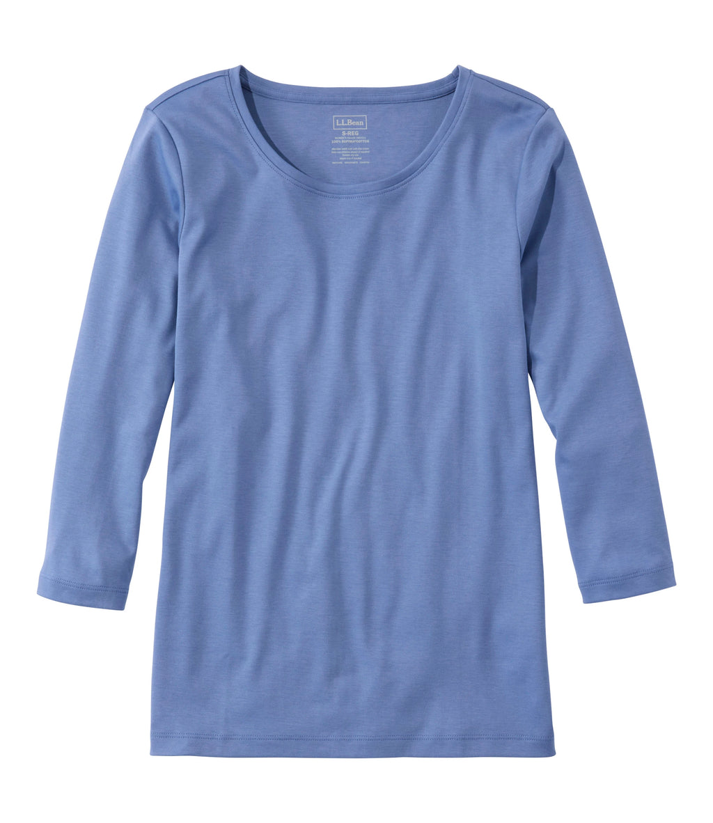 Women's Pima Cotton Jewel Neck T-Shirt - Black
