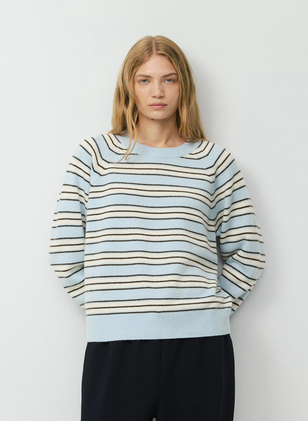 Wool Cashmere Raglan Sweater - Olive
