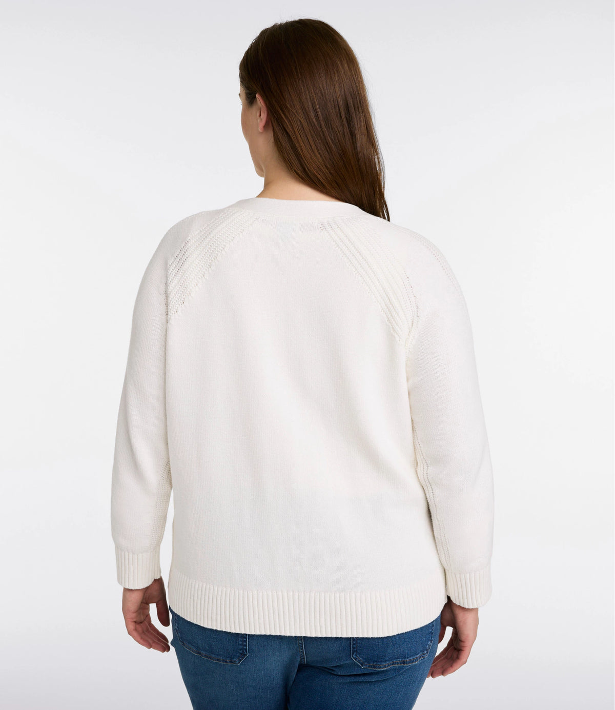 Women's Mixed Stitch V-Neck Cardigan - Navy