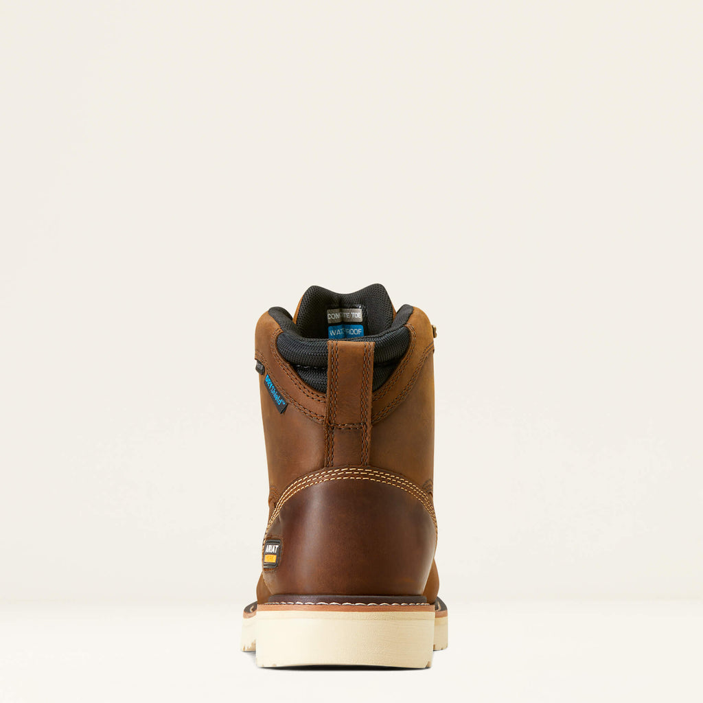 Men's Waterproof Composite Toe Work Boots - Brown