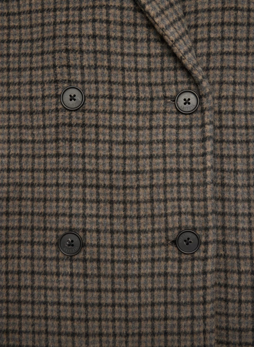 Double-Breasted Wool Cashmere Coat - Herringbone