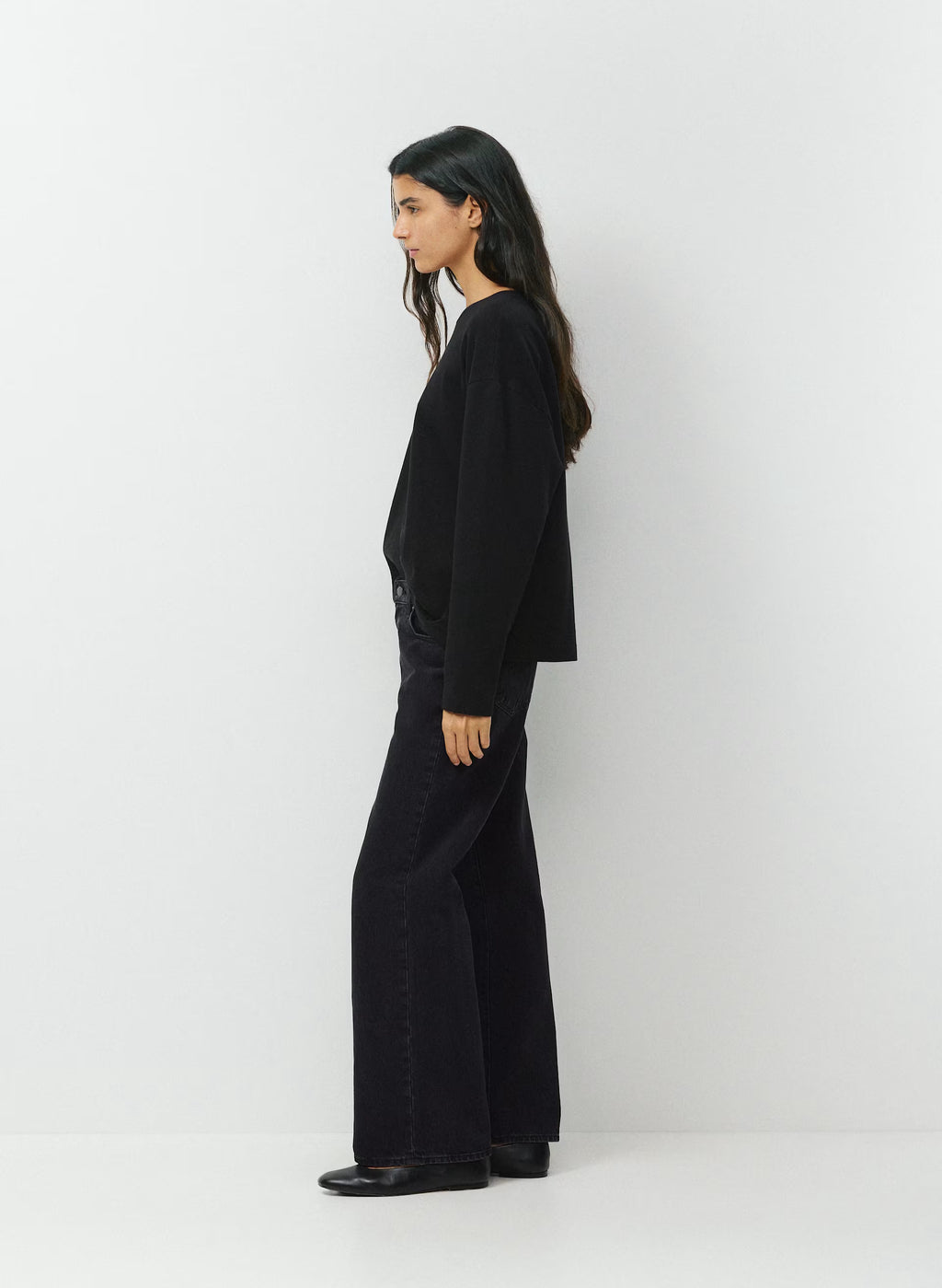 Low-Rise Wide-Leg Jeans - Dark Blue