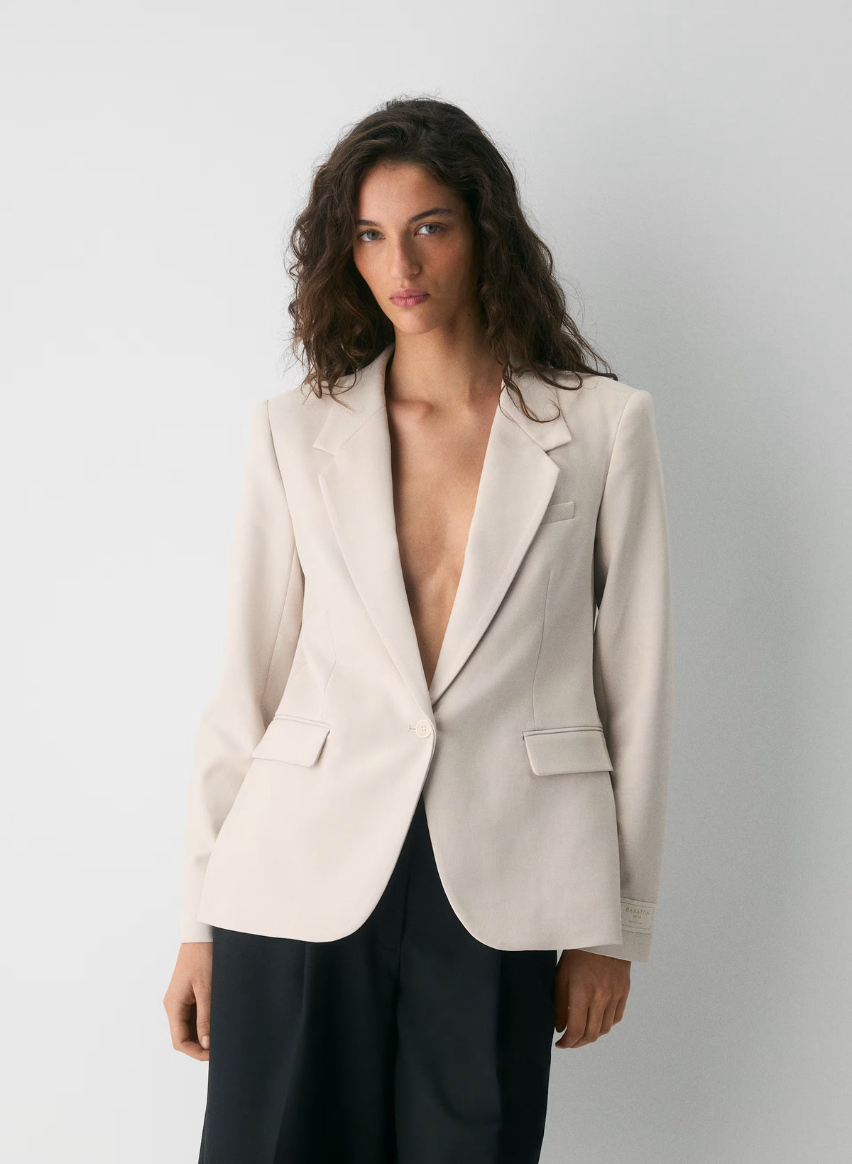 Single-Breasted Stretch Blazer - Check