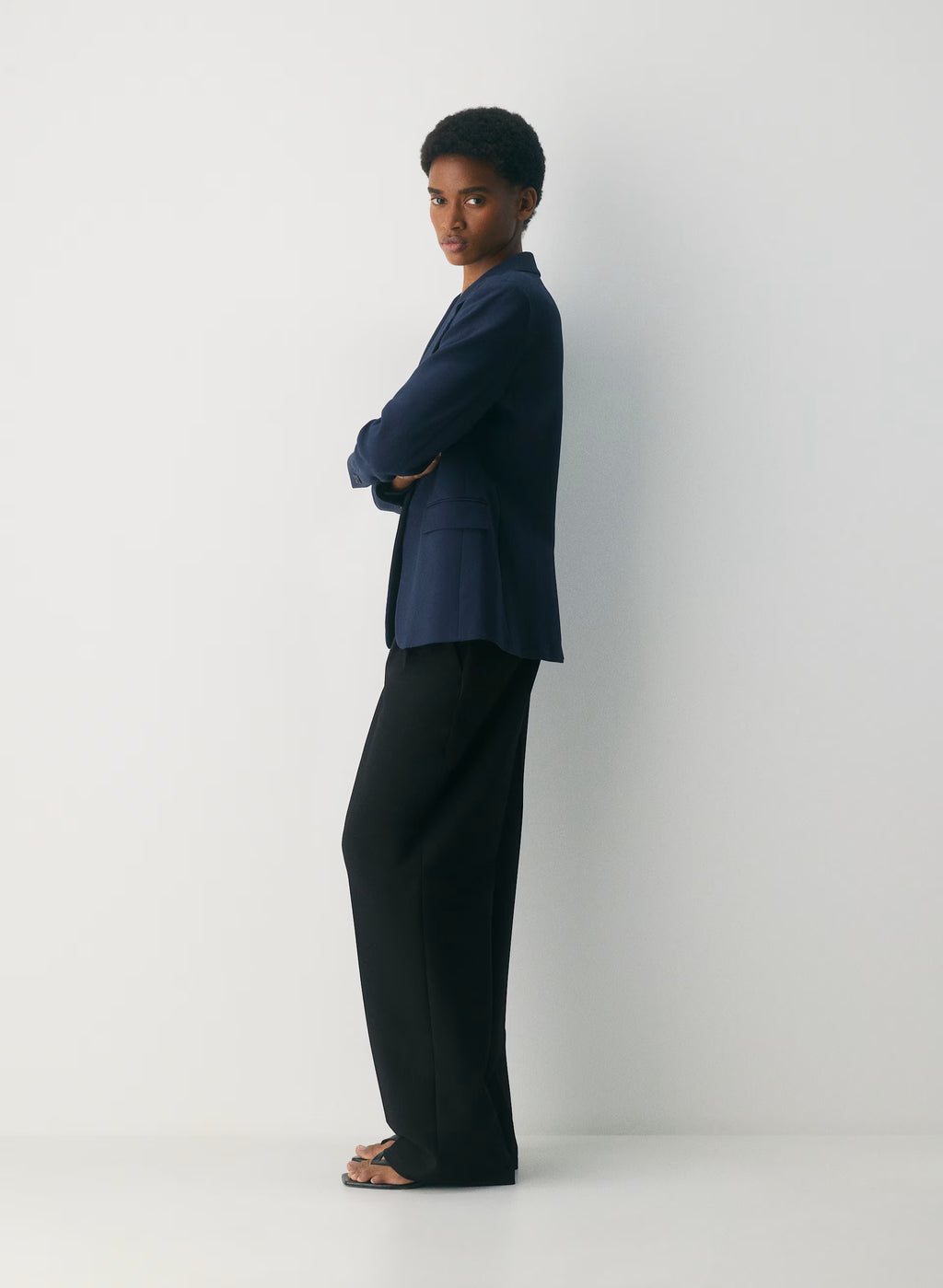 Single-Breasted Stretch Blazer - Check