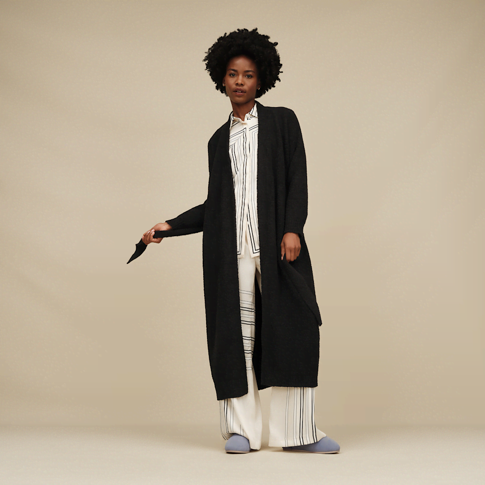 Women's Recycled Polyester Robe - Cream
