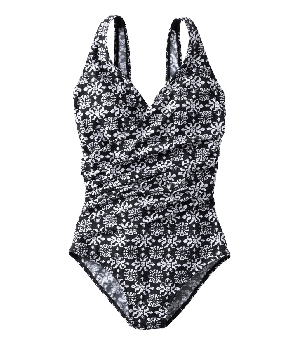 Women's Shaping One-Piece Swimsuit - Black Fern Leaf
