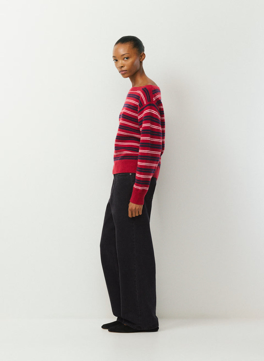 Cashmere Boatneck Sweater - Heather Gray