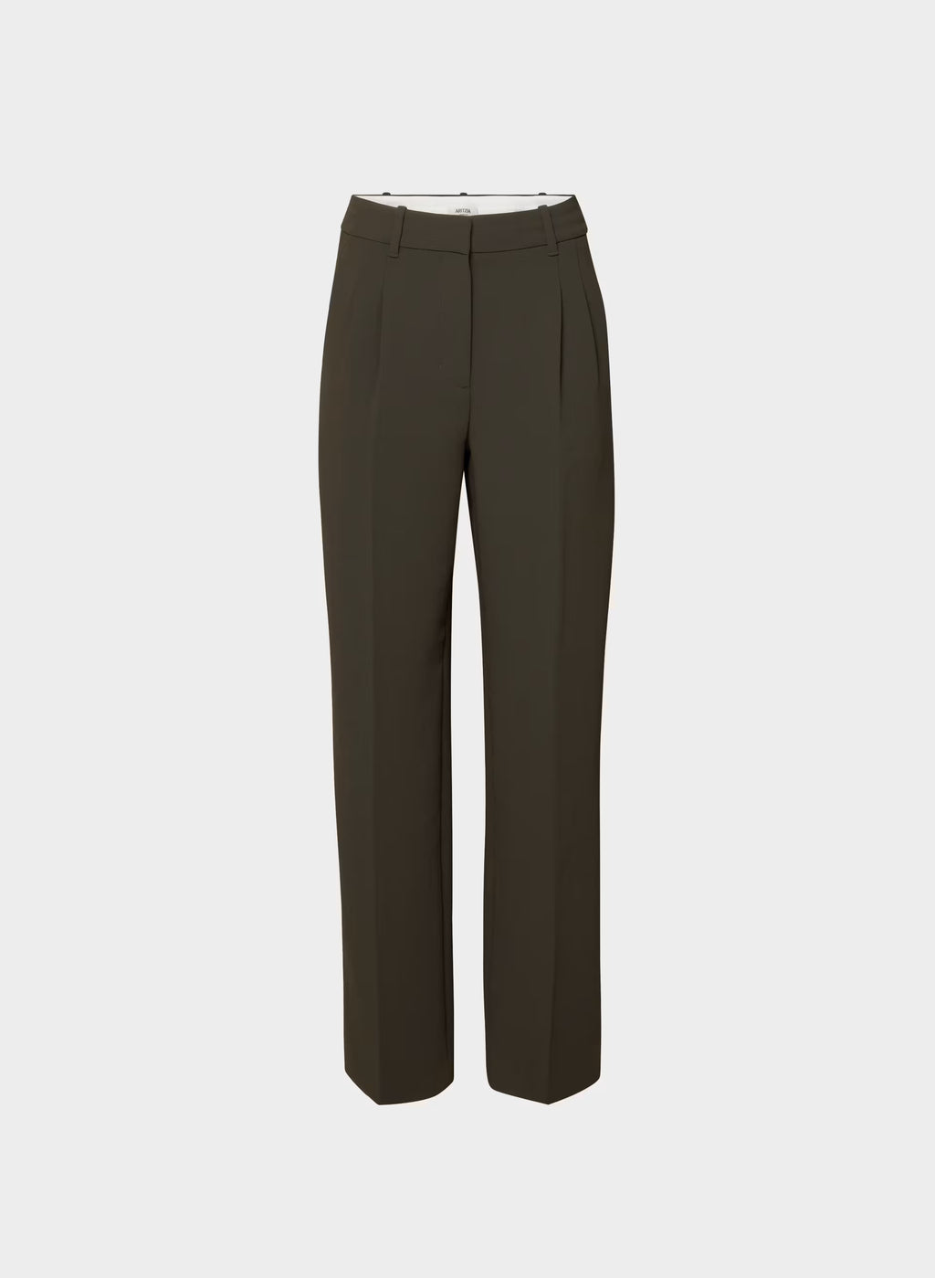 High-Rise Wide-Leg Crepe Trousers - Sand