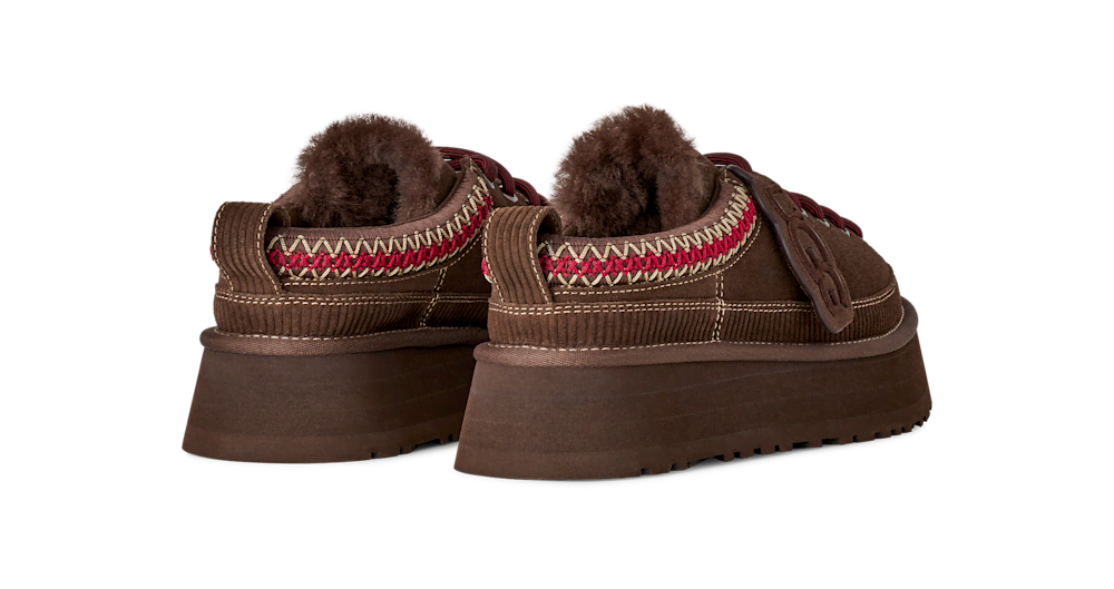 Women's Suede Lace-Up Platform Slipper - Sand