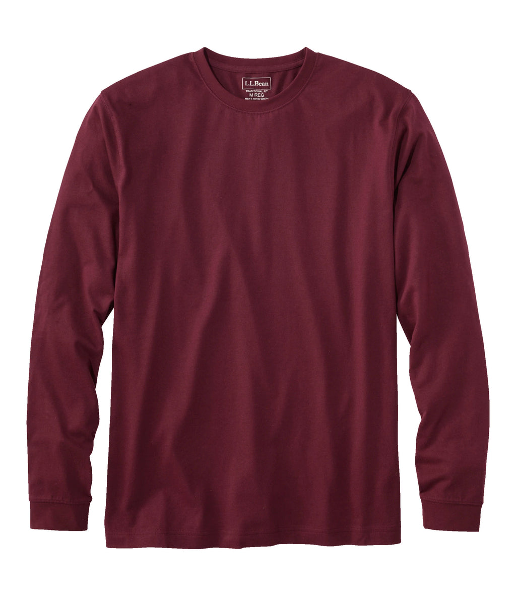 Men's Long-Sleeve Cotton Crewneck T-Shirt - Black