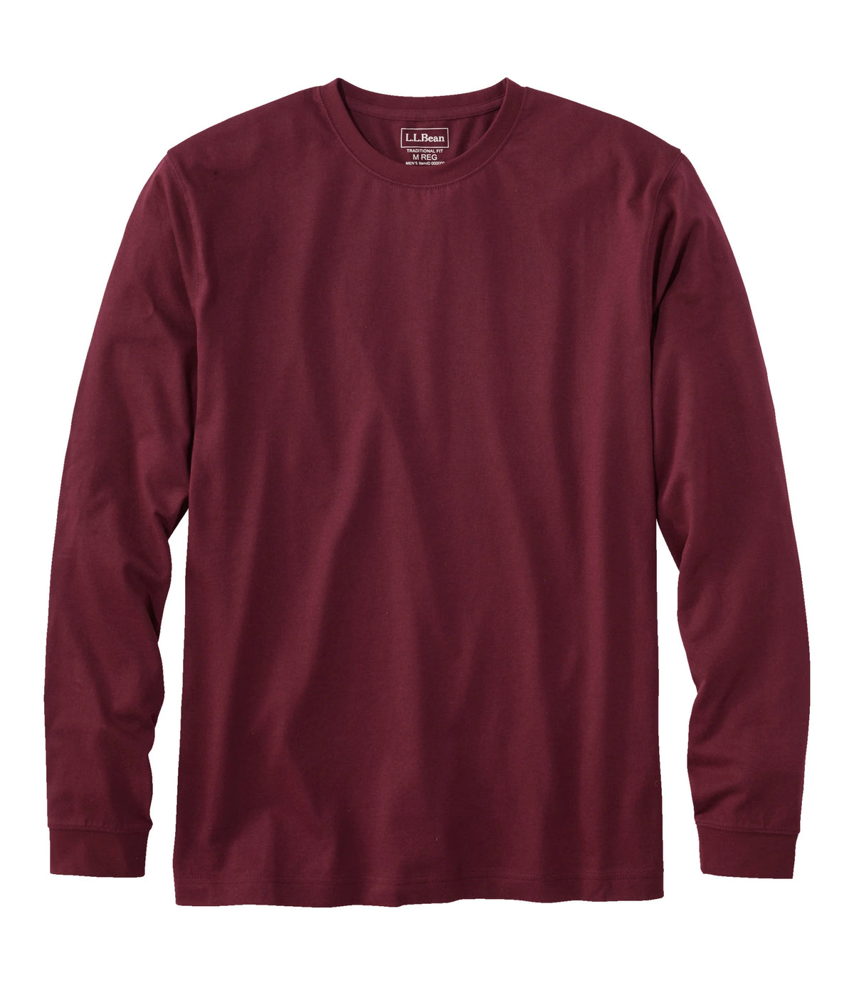 Men's Long-Sleeve Cotton Crewneck T-Shirt - Black