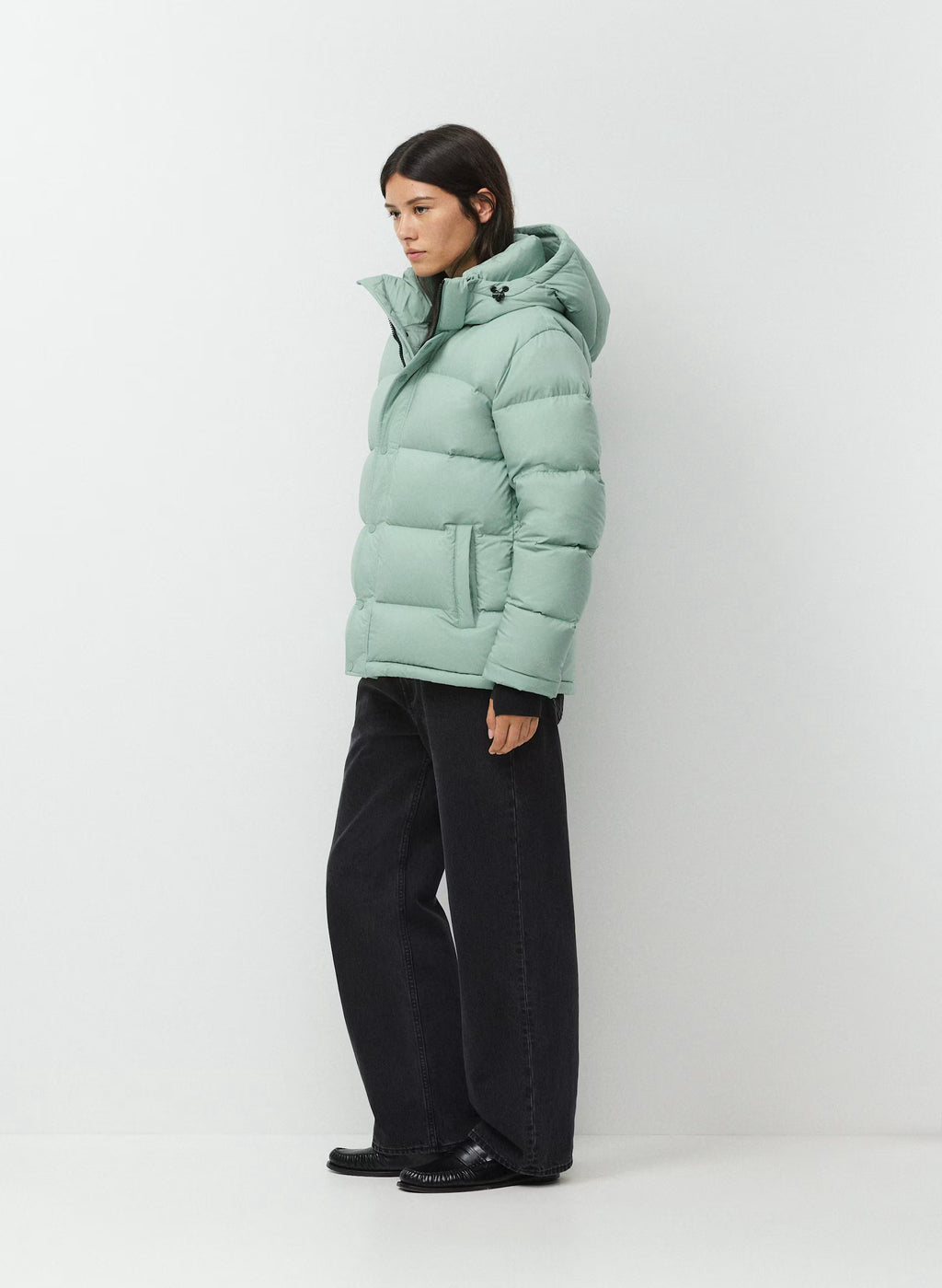 Long Down Puffer Jacket - Blue
