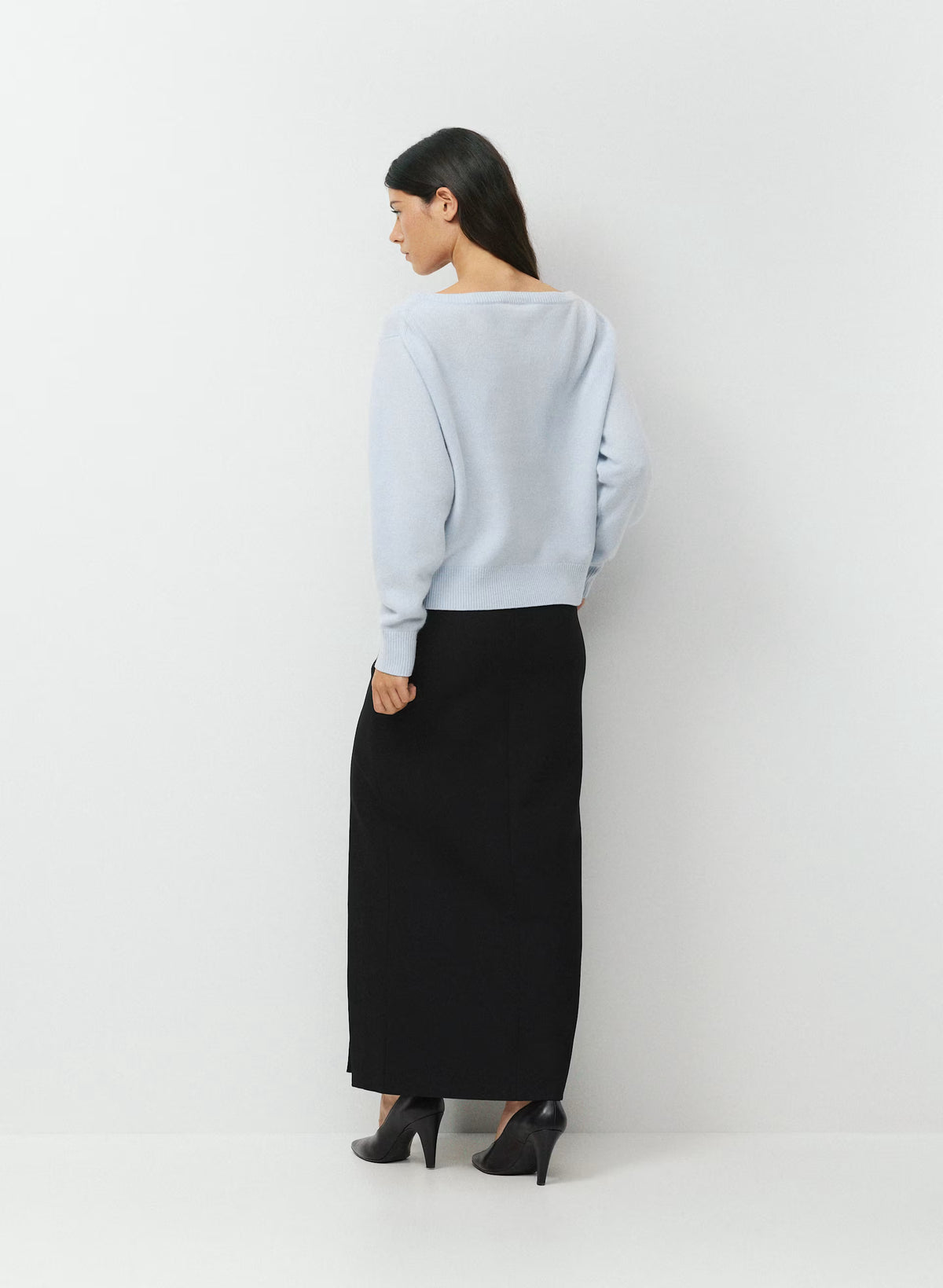 Cashmere Boatneck Sweater - Heather Gray