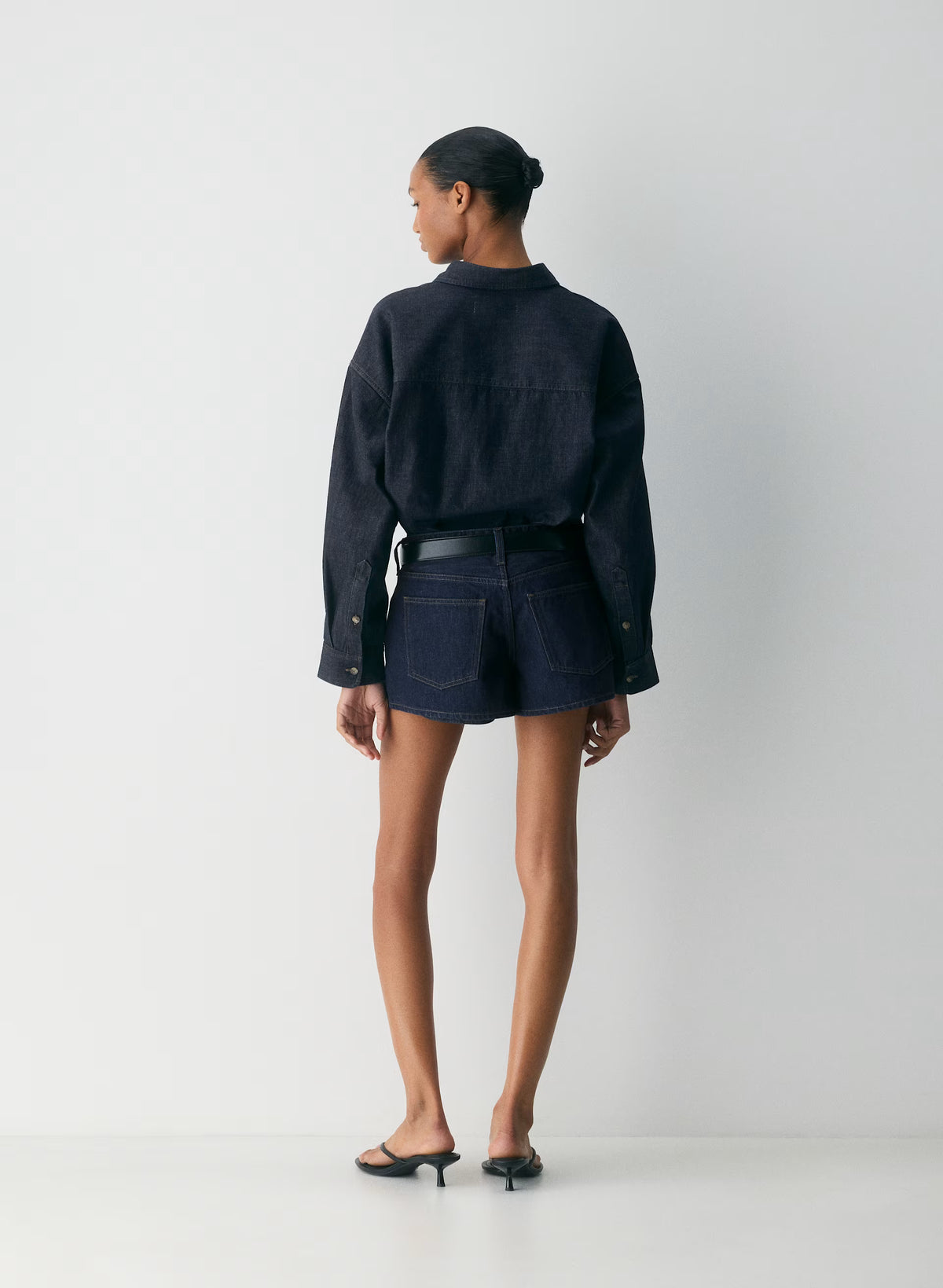 Oversized Hemp Blend Denim Shirt - Indigo