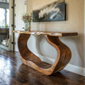 Solid Wood Entryway Console Table with Clean Modern Lines