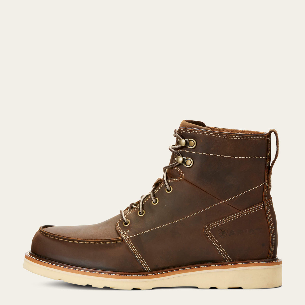Men's Leather Lace-Up Work Boots - Tan