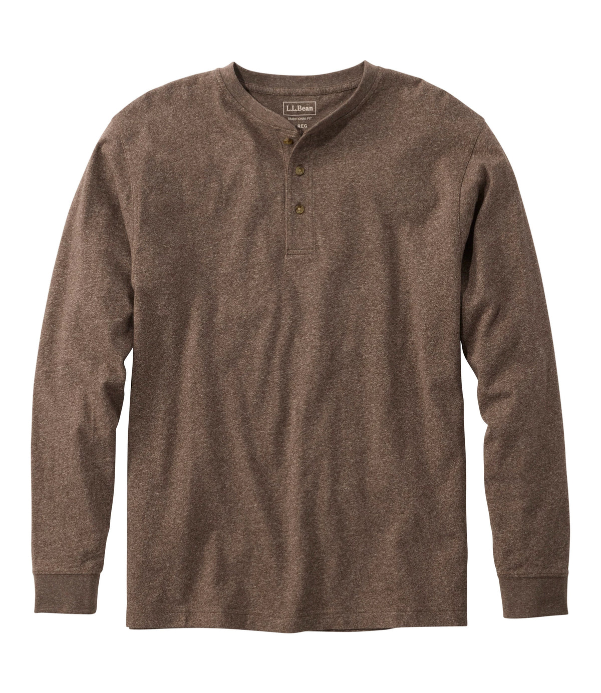 Men's Long-Sleeve Cotton Henley Shirt - Blue