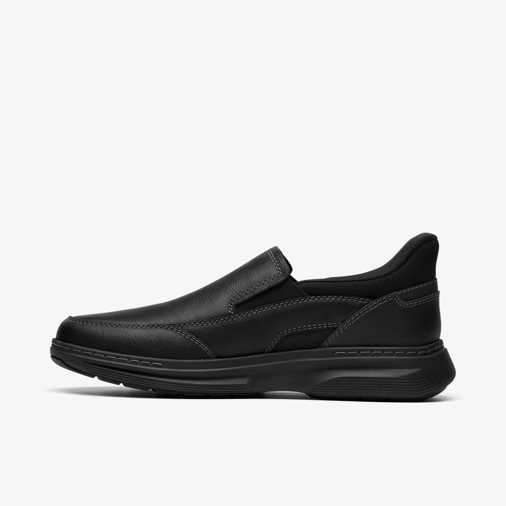 Men's Tumbled Leather Slip-On Shoe - Black