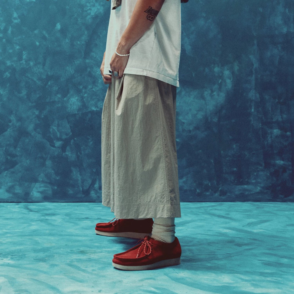 Men's Suede Moc Toe Lace-Up Shoe - Red