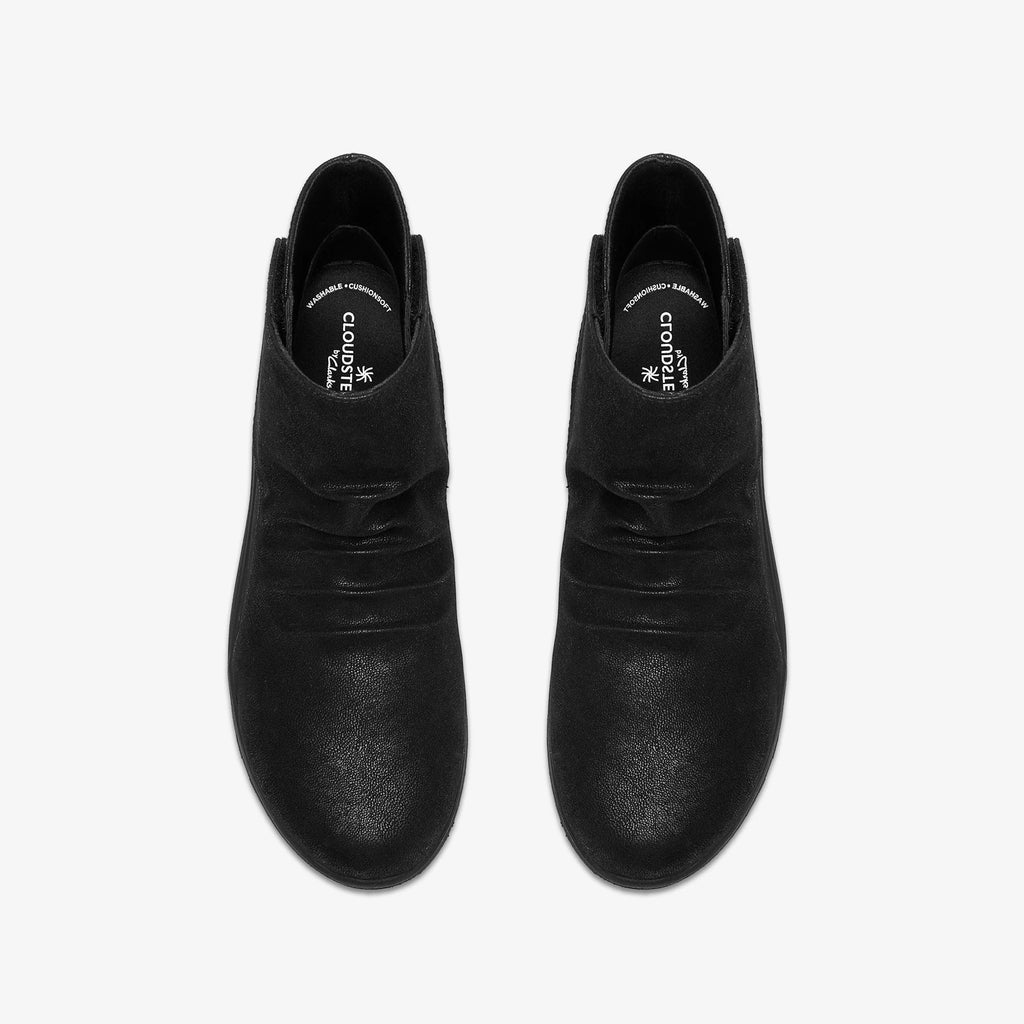 Women's Textile Hook-And-Loop Ankle Boot - Black