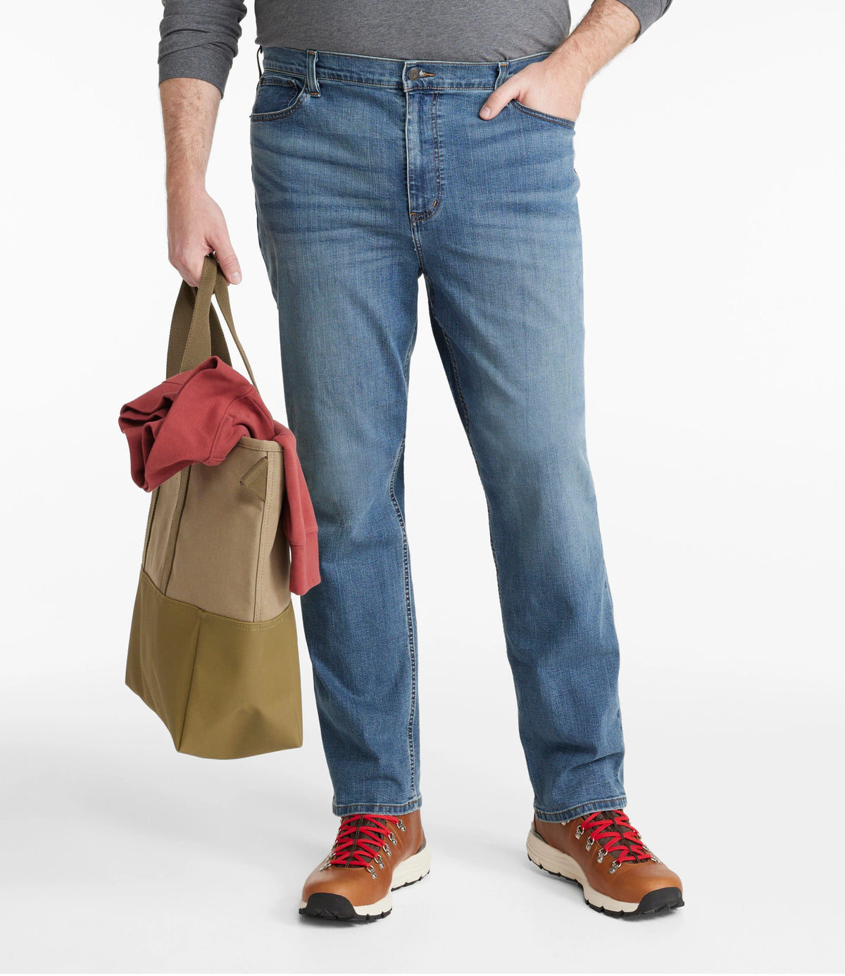 Men's Stretch Straight-Leg Jeans - Tan
