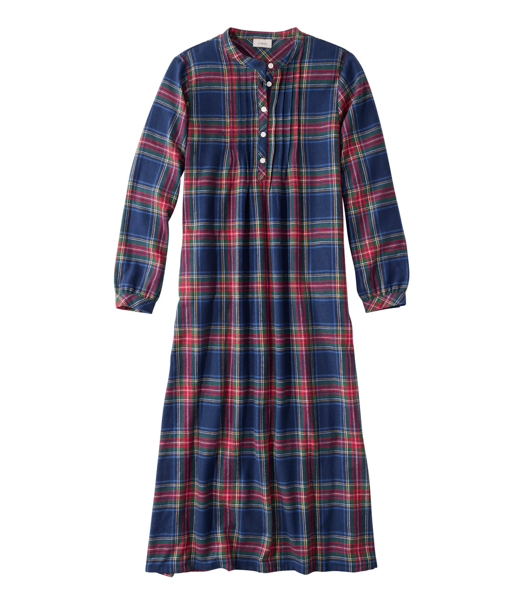 Women's Cotton Flannel Nightgown - Black Watch