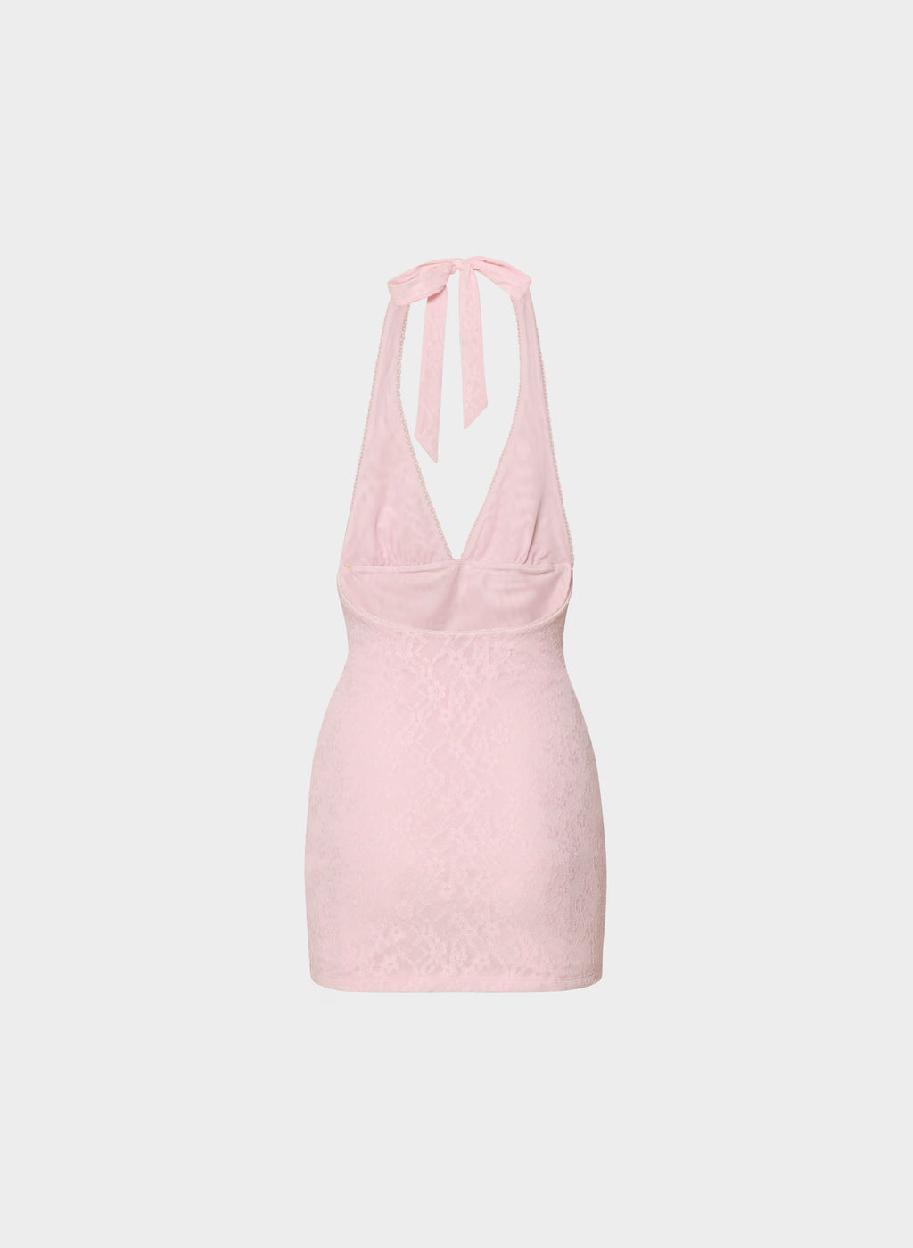 Floral Lace Halter Micro Dress - Plum